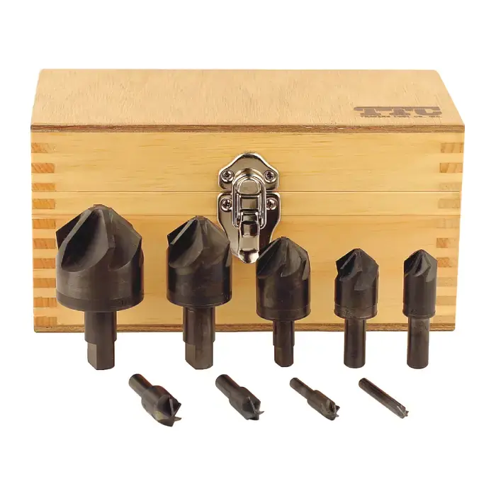 M.A. FORD 07-055-278 9 Pc. 1/4" to 2" 100° High Speed Steel Countersink Set New Arrival