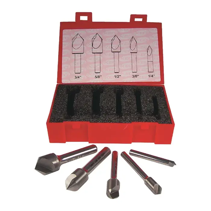 KEO 55790-TiALN 5 Pc. 1/4" to 3/4" 60° Carbide Countersink Set Express Delivery