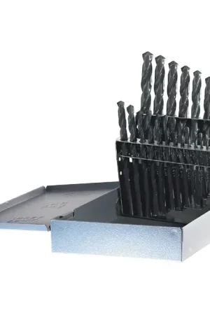 Must Have DRILLCO 400HD21 1/16" to 3/8" by 64ths 135° Black Oxide High Speed Steel Jobbers Length Drill Set