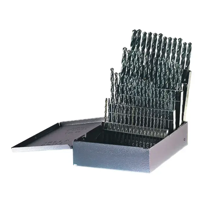 Crafted DRILLCO 400HD60 1 to 60 135° Black Oxide High Speed Steel Jobbers Length Drill Set