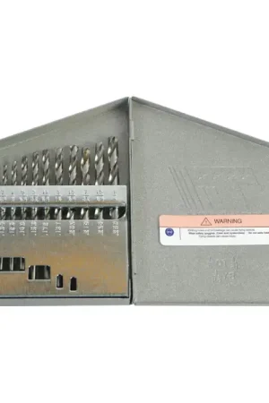 DRILLCO T19 1/16" to 1/4" by 64ths 118° Bright High Speed Steel Jobbers Length Drill Set Fan Favorite