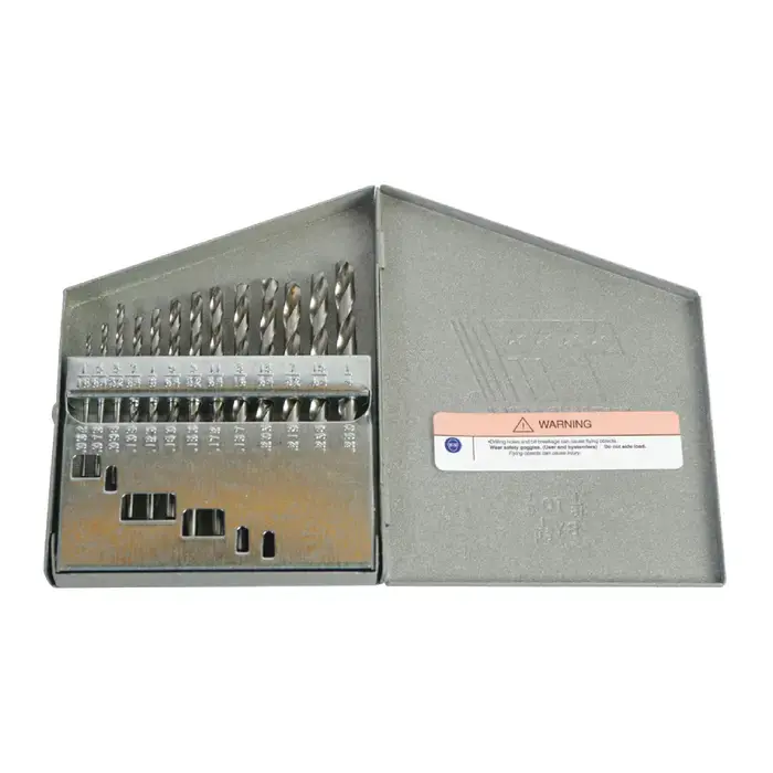 DRILLCO T19 1/16" to 1/4" by 64ths 118° Bright High Speed Steel Jobbers Length Drill Set Fan Favorite