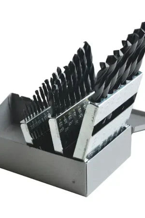 Latest DRILLCO T17D 1/16" to 1/2" by 64ths 135° Black Oxide High Speed Steel Jobbers Length Drill Set