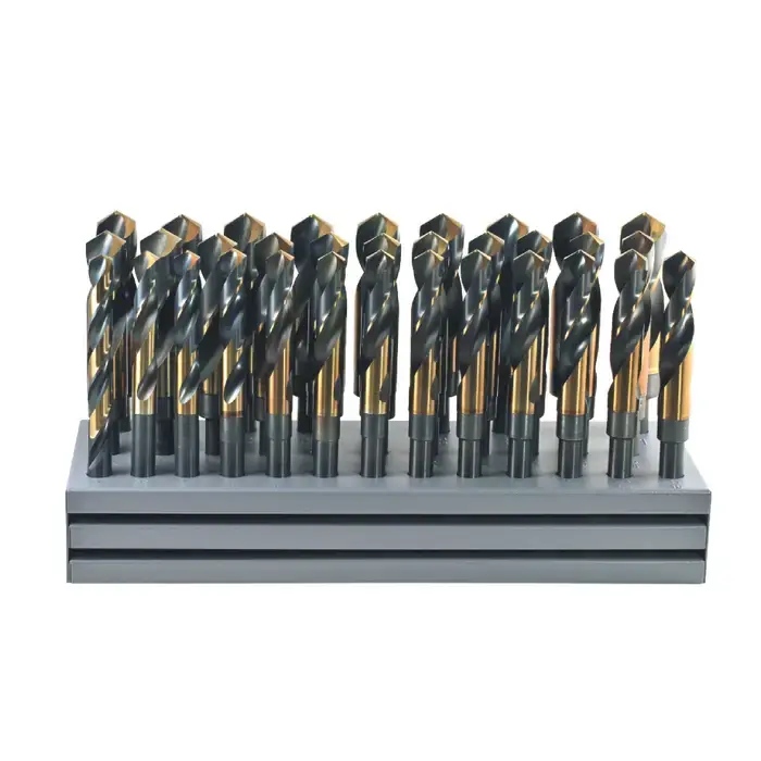 Markdown DRILLCO 1000N32 Stand 1/2" to 1" by 64ths W/ Drills 118° High Speed Steel Reduced Shank Drill Set
