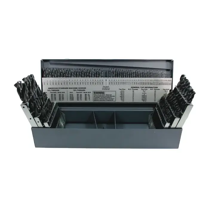 RUSHMORE USA RM115B 1/16" to 1/2" by 64ths, 1 to 60, A to Z Size, 135°, High Speed Steel Screw Machine Length Stub Drills Set Time-Limited