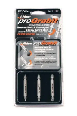 Instant Buy ALDEN Model 8430P, Tool Steel 3 Pc. Screw & Bolt Extractor Set Removes Sizes Up to 6" length and broken bolts 1/2"diameter