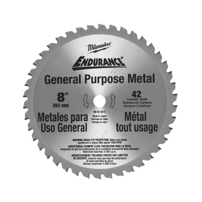 Professional Grade MILWAUKEE 48-40-4515 8" Diam., 42 Steel Circular Saw