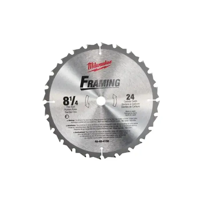 MILWAUKEE 48-40-4150 8-1/4" Diameter, 24 Teeth Steel Circular Saw Place Order