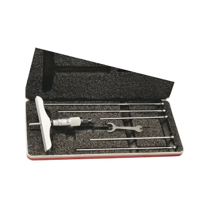 Place Order STARRETT 445BZ-6RL 0 - 6" Range, 4" Base Length, 6 Rods Mechanical Depth Gage Micrometer