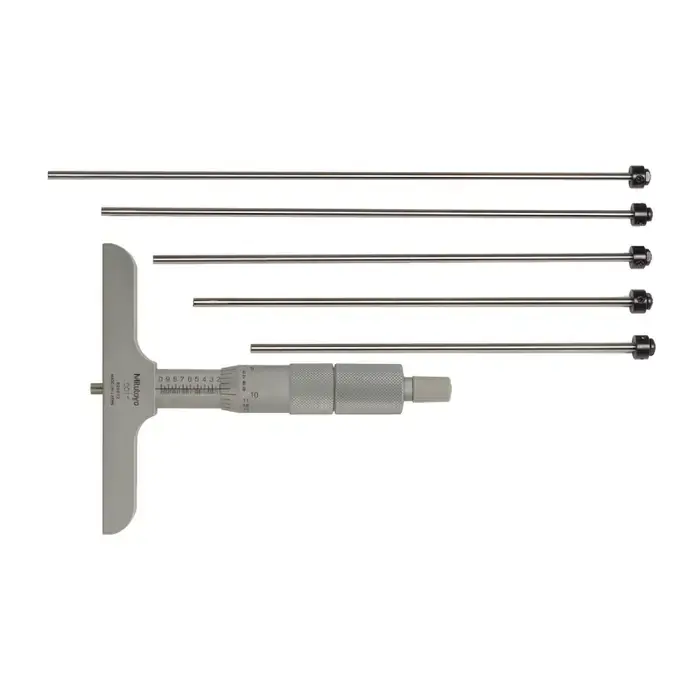 MITUTOYO 129-132 0 - 6" Range, 4" Base Length, 6 Rods Mechanical Depth Gage Micrometer Popular