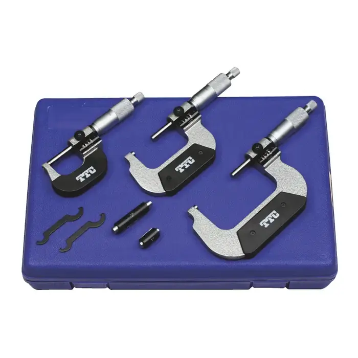 Price Drop TTC C-193-213 0 - 3" Range, .0001" Graduation, 3 Piece Outside Micrometer Set