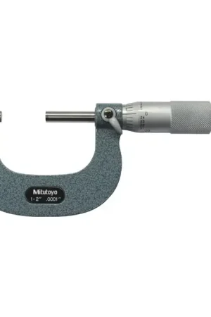 MITUTOYO 103-262 1 - 2" (25 - 50mm) Range, .0001" Graduation Flat End Spindle Outside Micrometer Sale