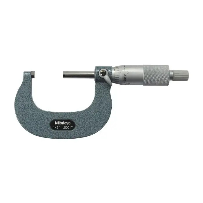 MITUTOYO 103-262 1 - 2" (25 - 50mm) Range, .0001" Graduation Flat End Spindle Outside Micrometer Sale