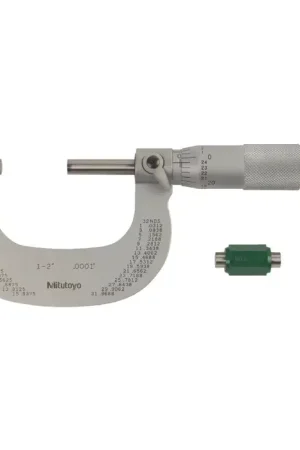 MITUTOYO 102-328-10 1 - 2" (25 - 50mm) Range, .0001" Graduation Flat End Spindle Outside Micrometer Luxury