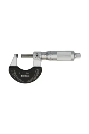 MITUTOYO 102-329-10 0 - 1" Range, .0001" Graduation Flat End Spindle Outside Micrometer Clearance