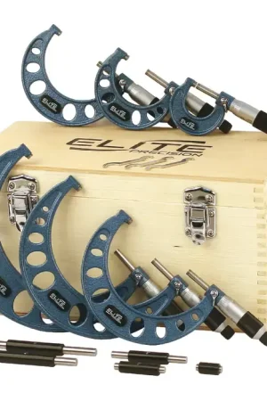 Reduced Price ELITE PRECISION E06RFS 0 - 6" Range, .0001" Graduation, 6 Piece Outside Micrometer Set