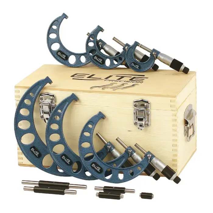 Reduced Price ELITE PRECISION E06RFS 0 - 6" Range, .0001" Graduation, 6 Piece Outside Micrometer Set