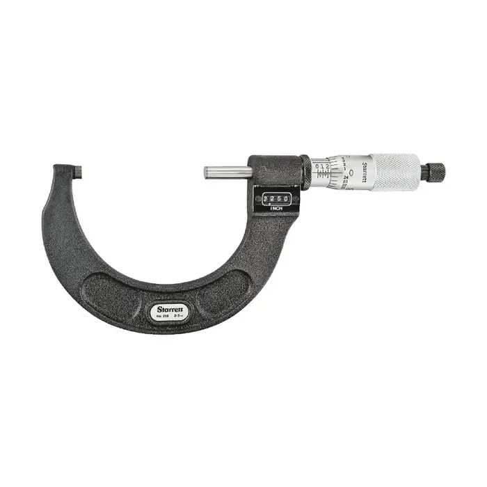 Final Sale STARRETT T216XRL-3 2 - 3" (50 - 75mm) Range, .0001" Graduation Flat End Spindle Outside Micrometer