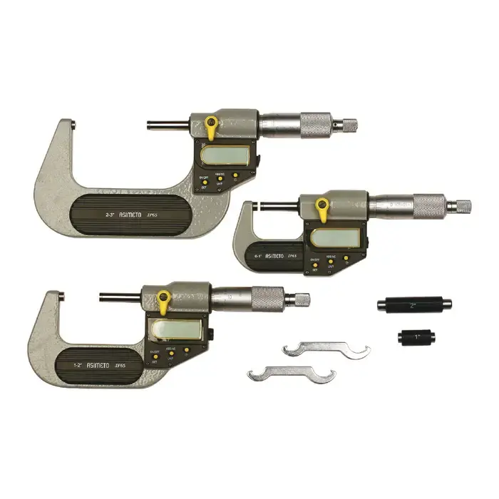 Buy Today ASIMETO 105-63-9 0 - 3" Range, .001" Graduation, 3 Piece Outside Micrometer Set