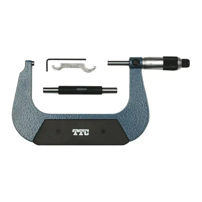 TTC M-129 100 - 125mm Range, .01mm with standard Graduation Flat End Spindle Outside Micrometer While Supplies Last