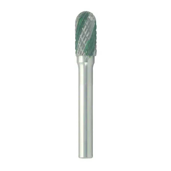 T&O 20-025-030 1/2" Carbide Rotary Bur - Cylindrical-Radius End, Straight Shank, Best for Steel Certified