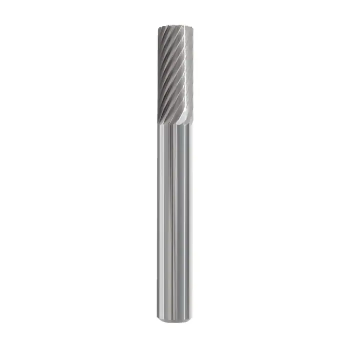 Premium TTC PRODUCTION USA MADE 20-001-001 1/8" Carbide Rotary Bur - Cylindrical-Flat End (Not End Cut), Straight Shank, Best for Steel