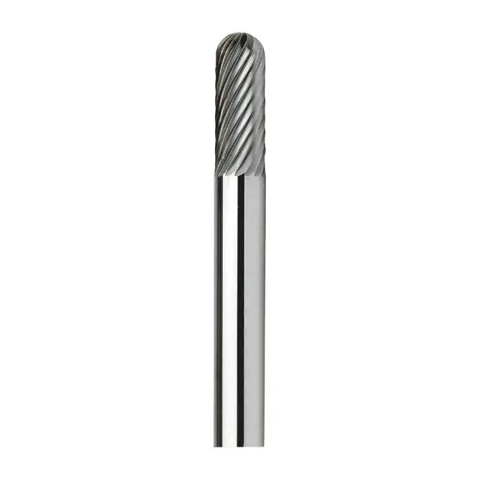 Clearance TTC PRODUCTION USA MADE 20-003-001 1/8" Carbide Rotary Bur - Cylindrical-Radius End, Straight Shank, Best for Steel
