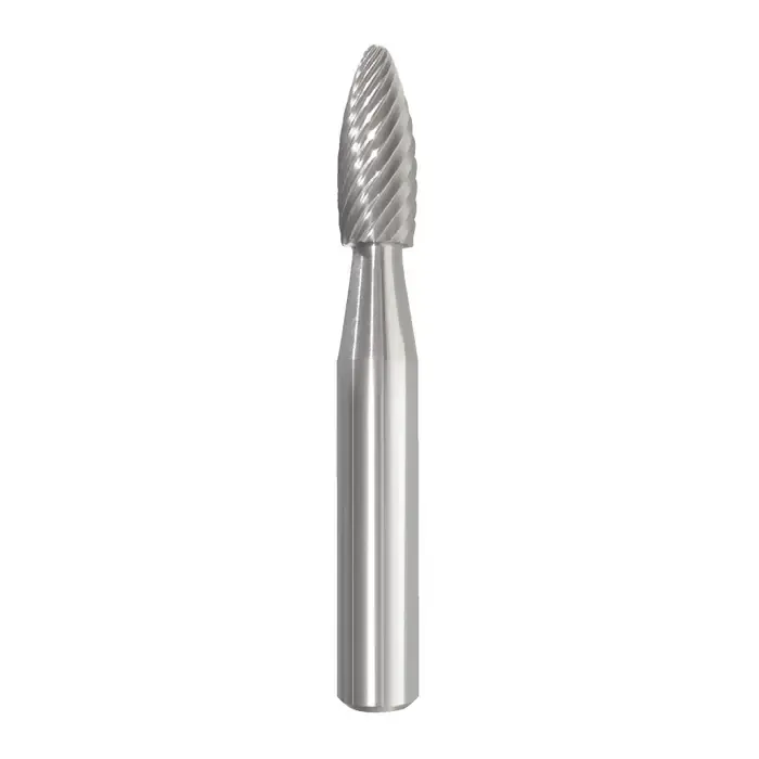 TTC PRODUCTION USA MADE 20-016-021 3/16" Carbide Rotary Bur - Flame, Straight Shank, Best for Steel While Supplies Last