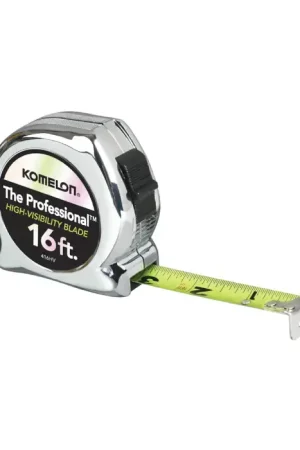 KOMELON 416HV 16‘ x 3/4" Blade Size, Inch Reads, Chrome Case, Manual Measuring Tape New Arrival