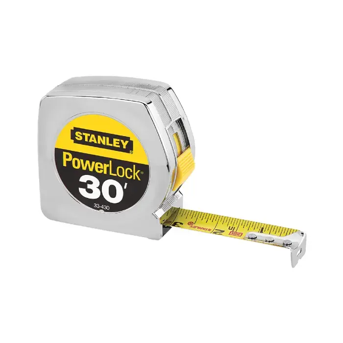 STANLEY 33-430 30‘ x 1" Blade Size, Inch Reads, Chrome Case, Manual Measuring Tape Must Have
