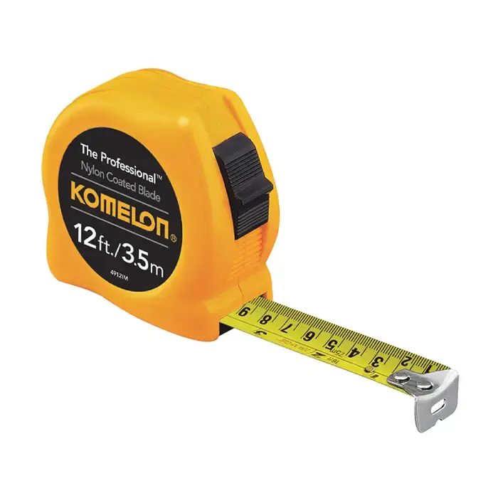 KOMELON 4912IM 12‘/3.5M x 1/2" Blade Size, Inch / Metric Reads, ABS Case Case, Manual Measuring Tape Fast Shipping