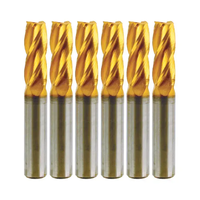 Order Now RUSHMORE USA 3/8" Size, 1" LOC, 4 Flute, TiN Solid Carbide Finishing End Mill