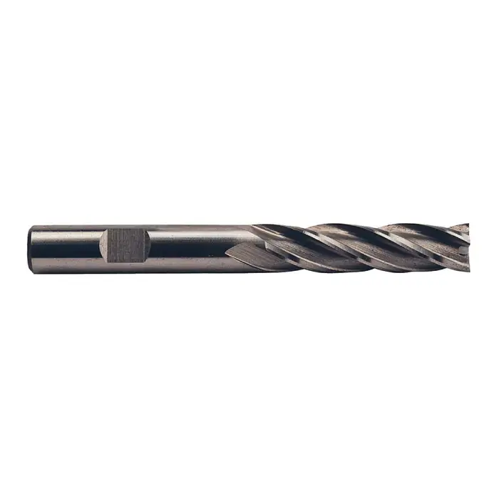Last Chance TTC PRODUCTION HP 08-016-060 3/8" Size, 1-1/2" LOC, 4 Flute, Bright High Speed Steel Square End Mill