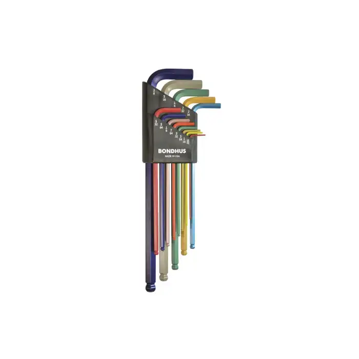 Price Drop BONDHUS 69637 .050" to 3/8" Hex Size, Extra Long Long Arm Length, ColorGuard Finish Ball Key