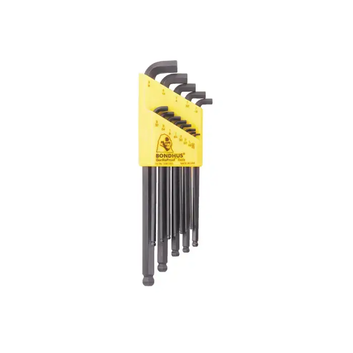 BONDHUS 16537 .050" to 3/8" Hex Size, Long Long Arm Length, ProGuard Finish Ball Key Secure Checkout