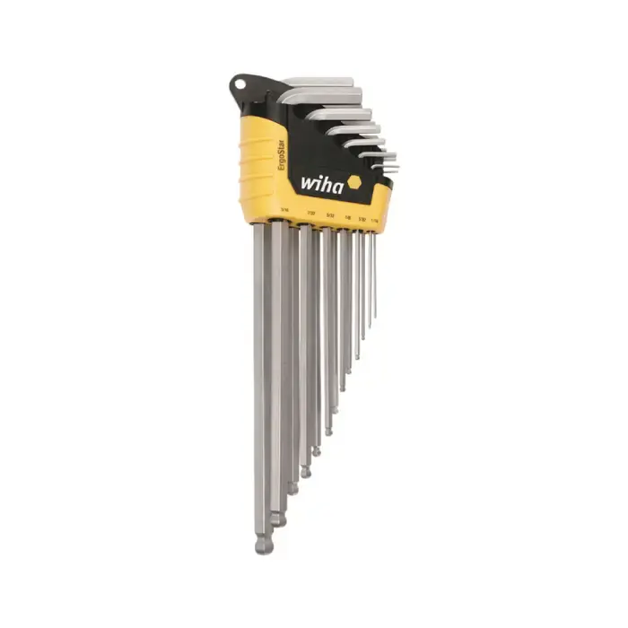WIHA 66988 .050" to 3/8" Hex Size, Assorted Long Arm Length, Chrome Finish Ball Key One Day Deal