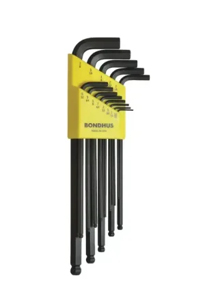 BONDHUS 16037 1/16" to 3/8" Hex Size, Extra Long Long Arm Length, ProGuard Finish Ball Key Sale