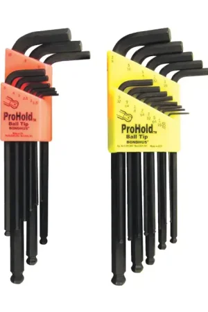 New Release BONDHUS 20499 .050" to 3/8", 1.5mm to 10mm Hex Size, Assorted Long Arm Length, ProGuard Finish Ball Key
