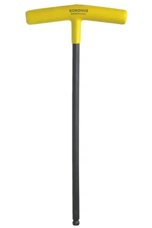 BONDHUS 13109 5/32" Size, 9.1" Long Arm Length, Black Oxide Finish T Handle Hex Key Professional Grade