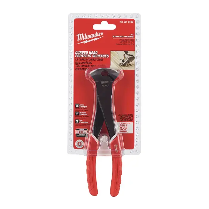 MILWAUKEE 48-22-6407 2.008" Jaw Length, 7" Overall Length Cutting Nipper Pliers Professional Grade