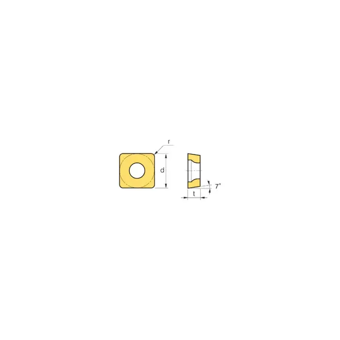 WALTER 6839053 - SCMT3(2.5)2-FM4 WSM20S, 90° Square, Indexable Carbide Turning / Boring Insert Popular