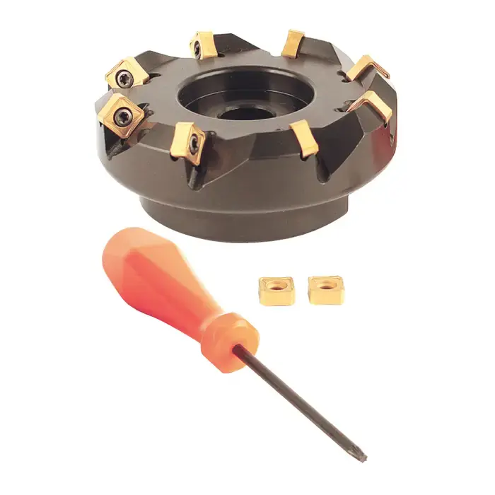Top Pick AKUMA 09.03.00723 - 3.000" - 45 Degree Indexable Face Mill Set with Inserts, Right Hand