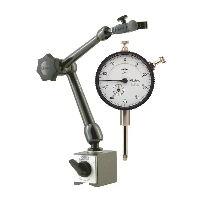 High Quality NOGA & MITUTOYO MG-2416 MG61003 Base & 2416S Dial Indicator Includes, .001" Graduation, 0 - 1" Range, 0-100 Reading Indicator & Holder Set