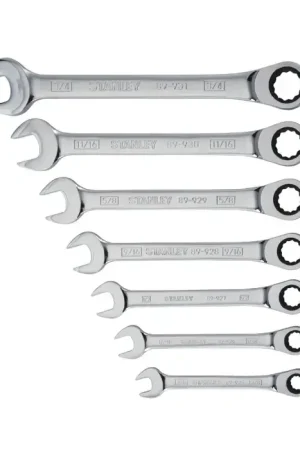 STANLEY 94-542W 7 pc. Wrench Set Type, 3/8" - 3/4 Size, 12 No. of Points Combination Wrench Time-Limited