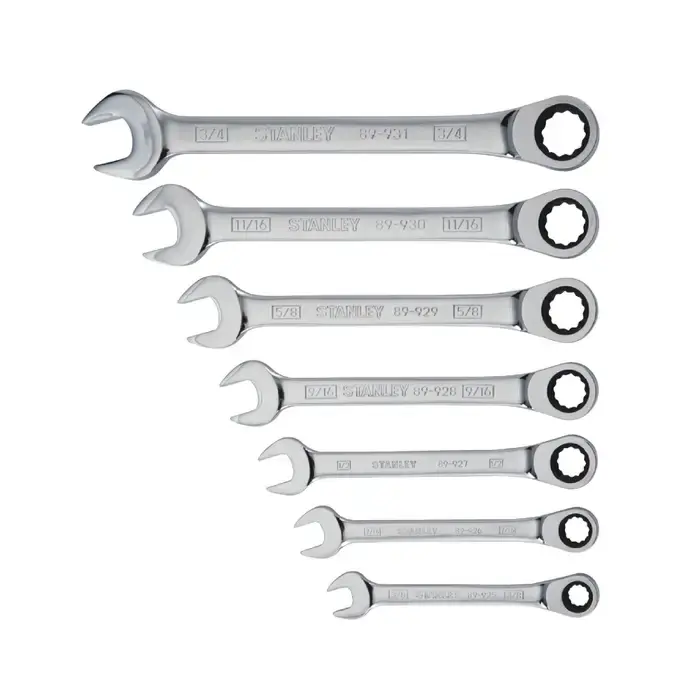 STANLEY 94-542W 7 pc. Wrench Set Type, 3/8" - 3/4 Size, 12 No. of Points Combination Wrench Time-Limited