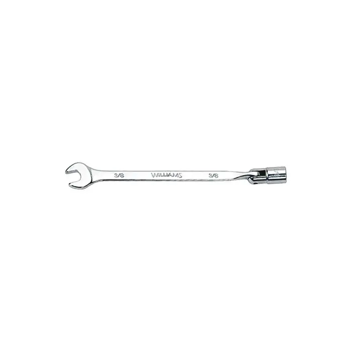 WILLIAMS 11900 3/8" Size, 7" Overall Length, Chrome Finish Coating Flex Head Combination Wrench Price Cut