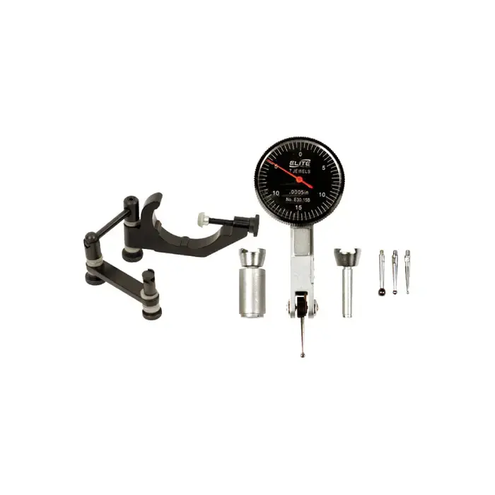 ELITE PRECISION 30-211 Universal Holder & Dial Test Indicator Kit Includes, .0005" Graduation, 0 - .030" Range, 0-15-0 Reading Indicator & Holder Set Order Now