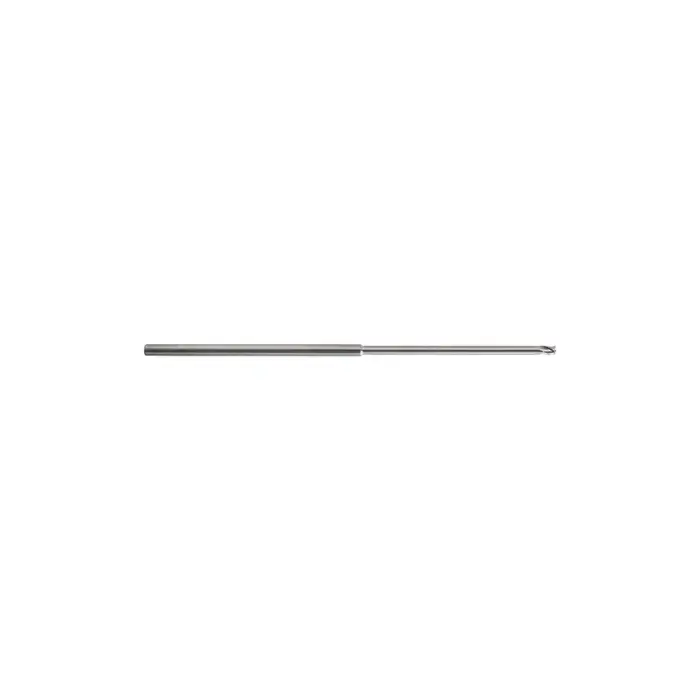 Trending KEO 930 Solid Carbide End Mill, Ø.035 x .053, Long Shank, 20x Reach Length, 3 Flute, Stub Length, Square, AlTiN Coated