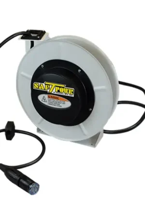 Latest Saf-T-Lite 4550-5106 - 50ft. Retractable Cord Reel Power Supply Reel with Locking Outlet