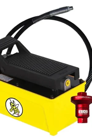 Price Drop ESCO 10876C YELLOW JACKIT Air/Hydraulic Pump, 2 Quart Metal Reservoir (Contains 10876, 10604 Hose and 10601K)